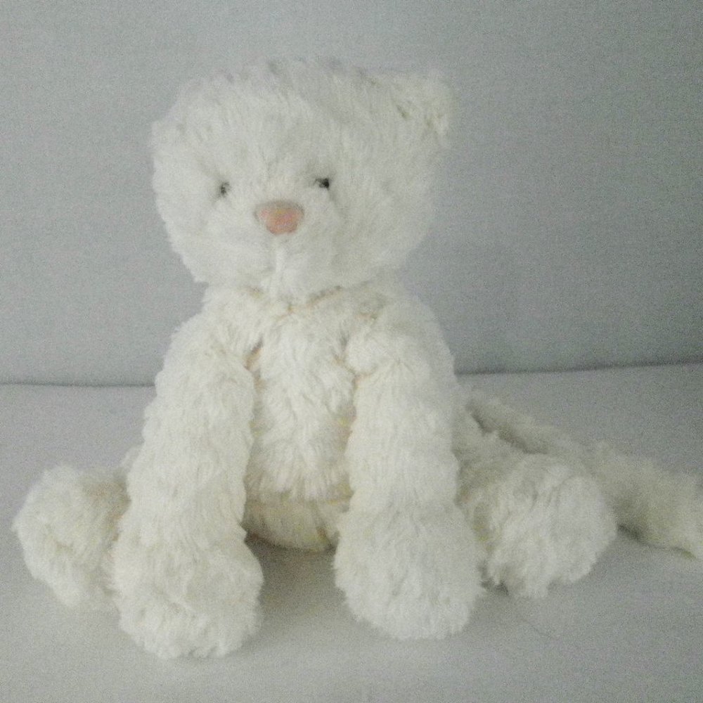Jelly Cat London Fuddle Wuddle Kitty Cat White 9" Plush Stuffed Animal